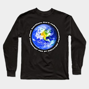 Flat Earth Gravity - white print Long Sleeve T-Shirt